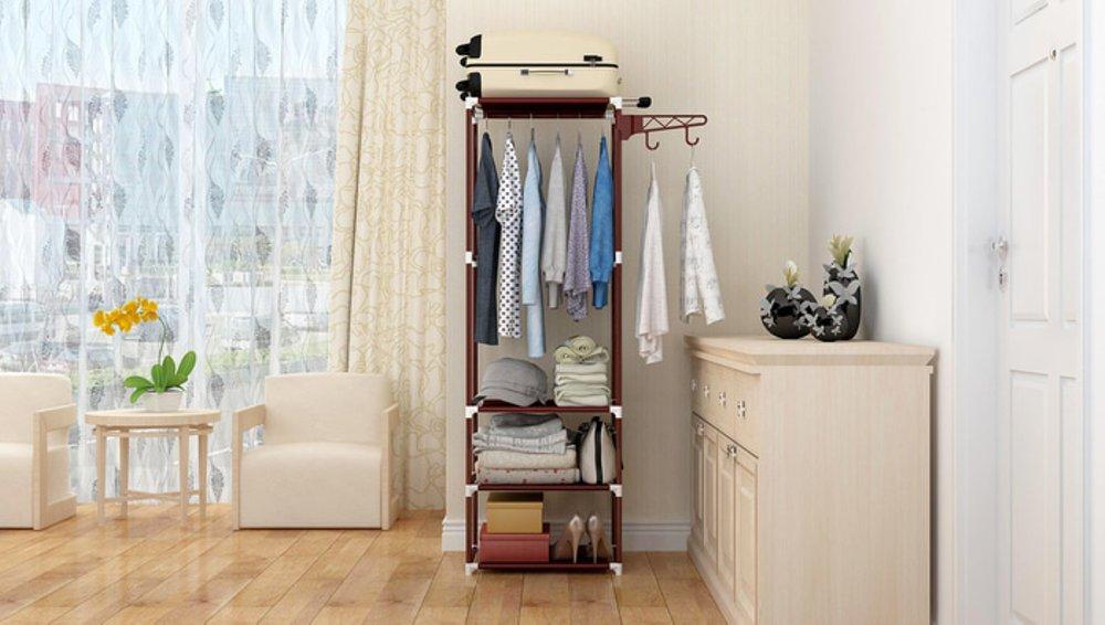 Grosir Station - Stand hanger rak lemari pakaian serbaguna tanpa cover