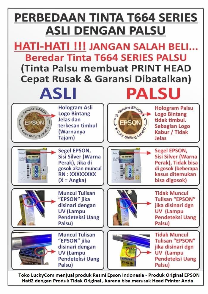 Tinta Original EPSON 1 Set T664 Series ( 4 Botol ) for L120 L220 L360 L405