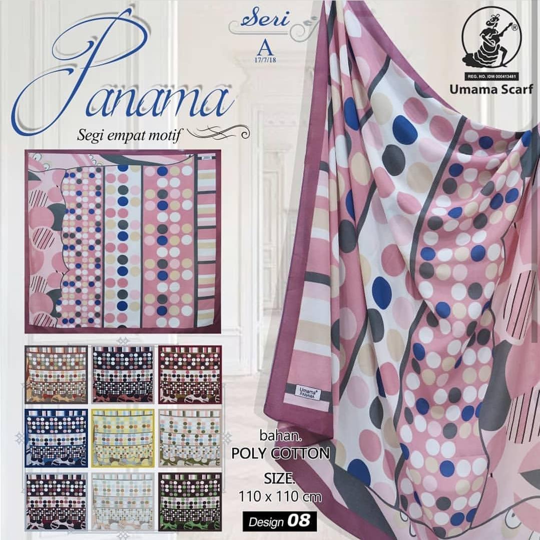 Hijab Segi Empat Motif Polkadot abstrak type panama / Jilbab Segi Empat Motif / Kerudung Segi Empat Motif /Hijab Segi Empat panama Umama scarf