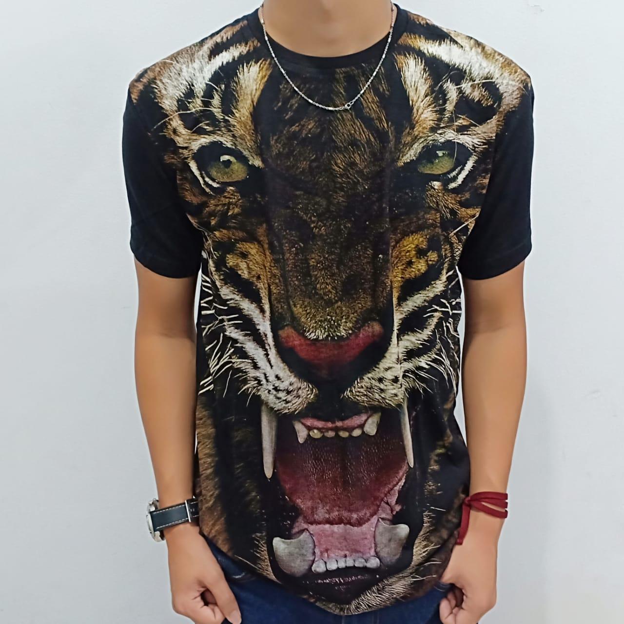 Master Tee - Kaos Pria Kaos Distro T-Shirt Fashion 100% Soft Cotton Combed 30s Pria Wanita Cewe Cowo Baju T-Shirt / Kaos Tiger Face / 3D Terbaru Baru Kekinian Animasi Gambar Batik Full Printing Kaos Termurah Berkualitas Kaos Disto Premium