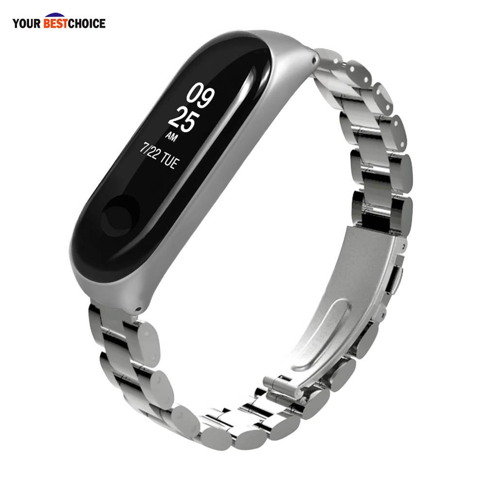 YBC Replacement Stainless Steel Wristband Ultra-thin Watchband for Xiaomi Mi Band 3