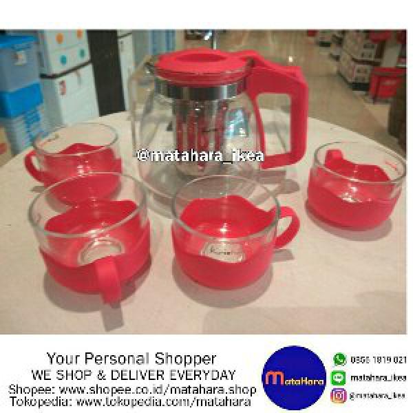 Teko teh dengan isi 4 gelas Merk Kris Home Ace Hardware warna Pink