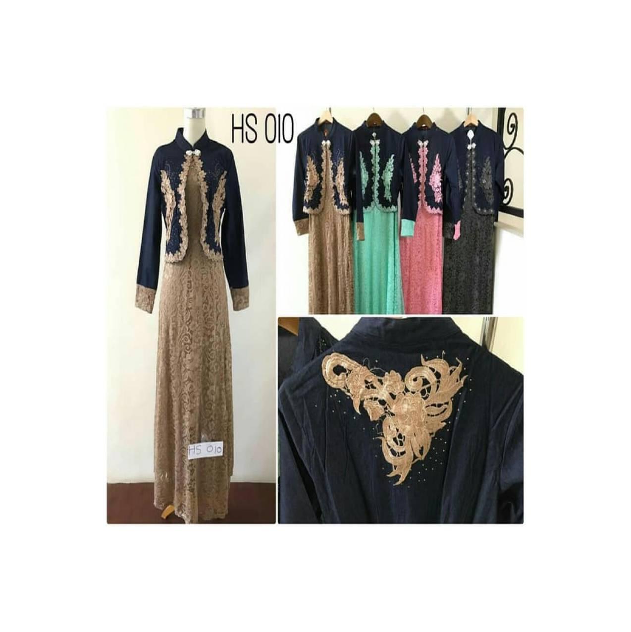 Gamis BRUKAT brokat gamis jeans baju muslim wanita tunik bordir H010