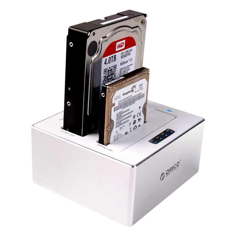 Orico HDD SSD Dual Bay Docking Station 2.5/3.5 Inch USB3.0 - 6828US3-C / Aneka Stand Harddisk Murah Terbaru / Colokan Harddisk Eksternal Murah