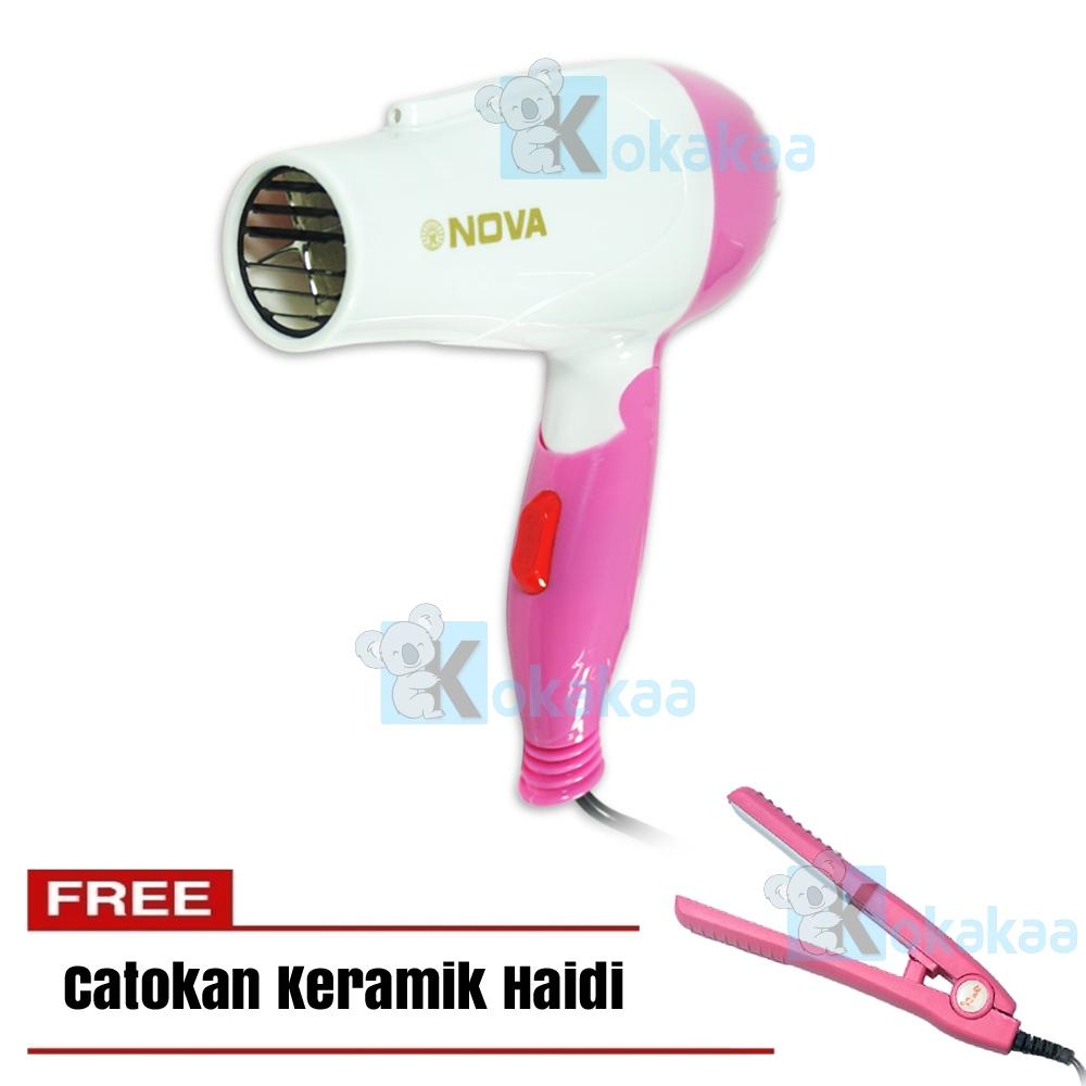 Nova Hair Dryer Mini Travel Foldable Lipat NV-658 Gratis Catokan Keramik Haidi