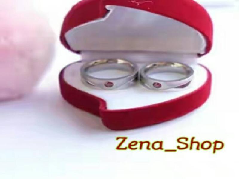 Cincin Couple Titanium With Permata..... Zena_Shop