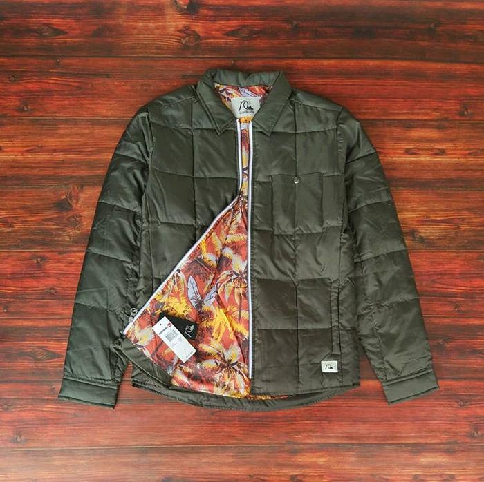 Harga Spesial!! Jaket Bomber Quiksilver Overshirt Olive 100% Original Sale!!! - ready stock