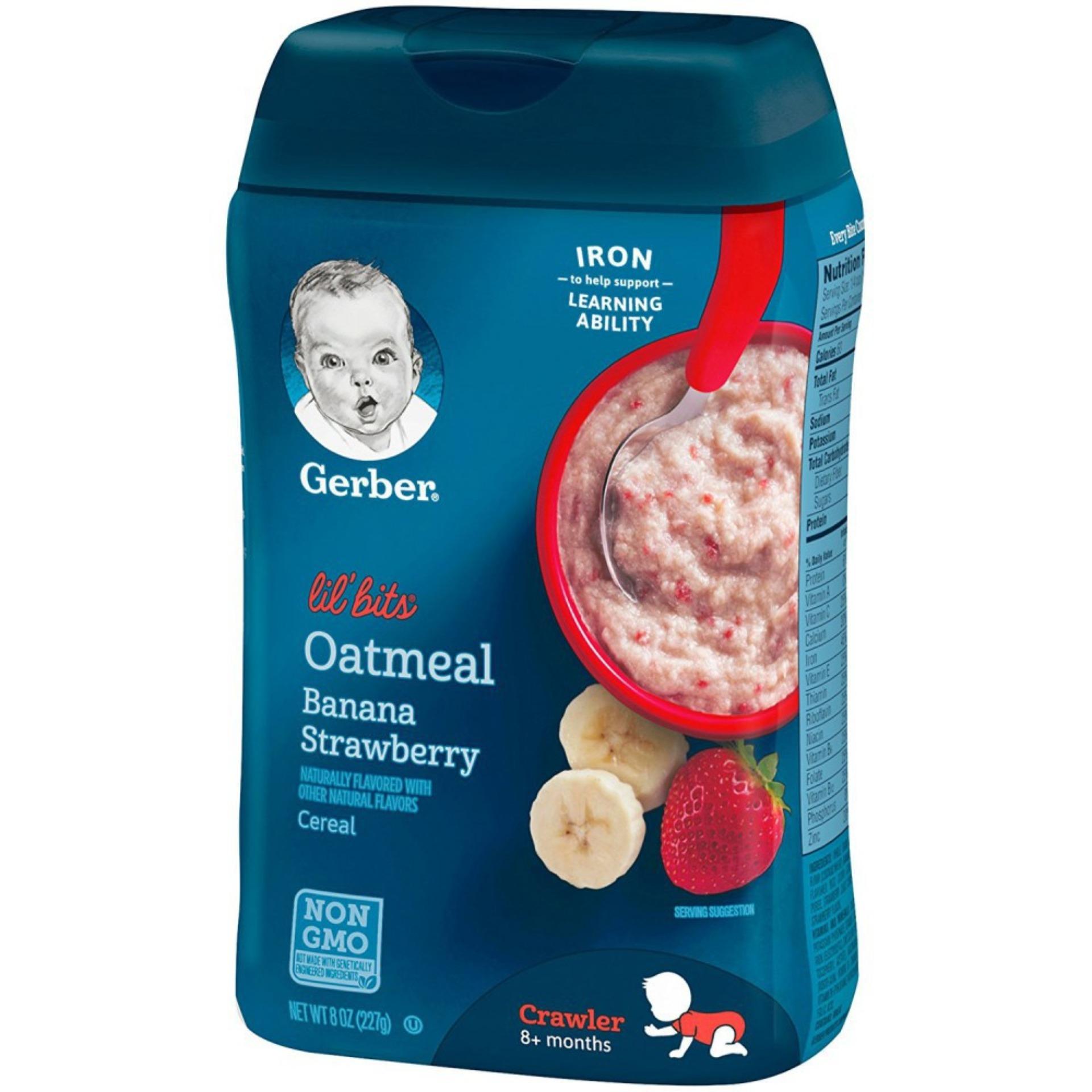 Gerber Lil' Bits Oatmeal Banana Strawberry Cereal 227 gram