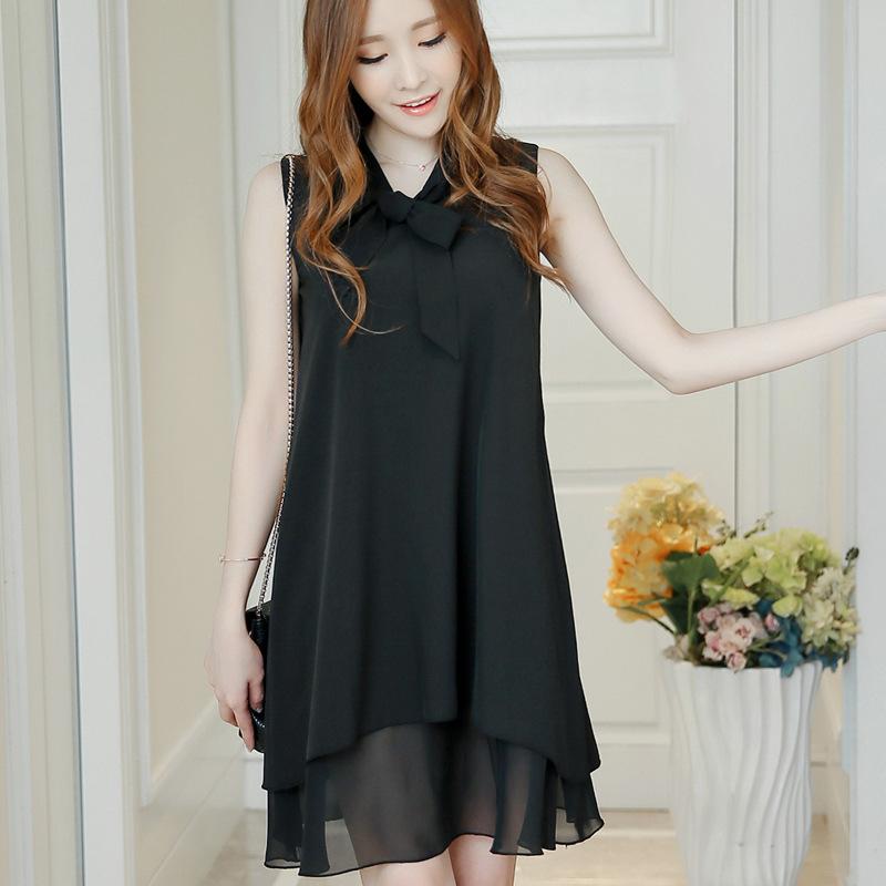 Rok Berbentuk Huruf Yang Musim Panas Baju Hamil Gaun Jersey Rayon Merah (Hitam)