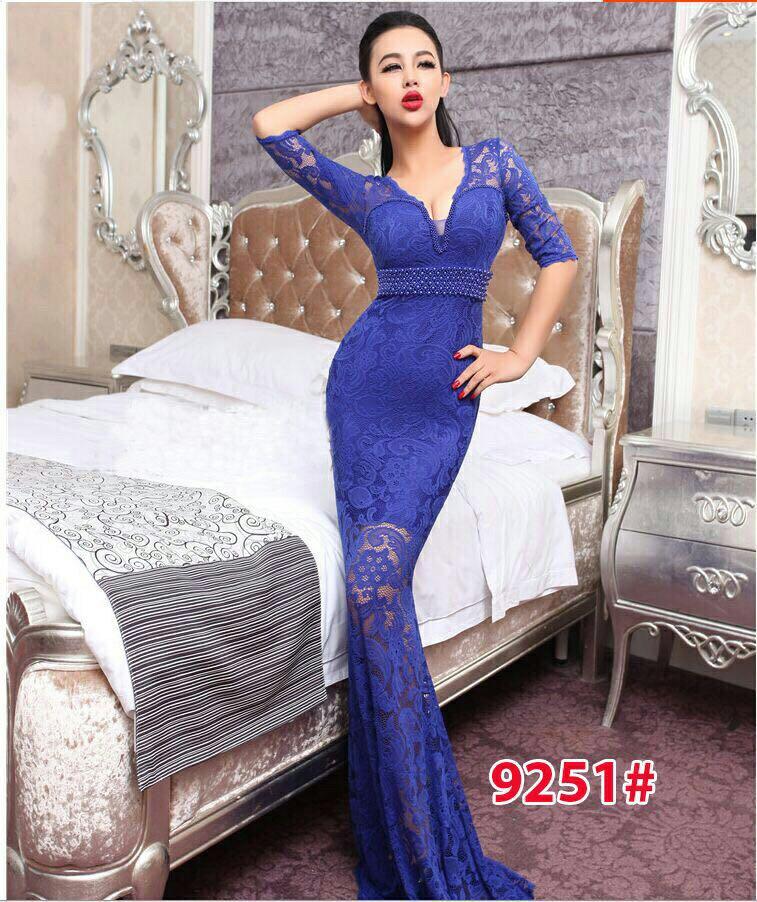 9251# baju pesta import / gaun pesta import / baju pesta brokat / longdress fashion import