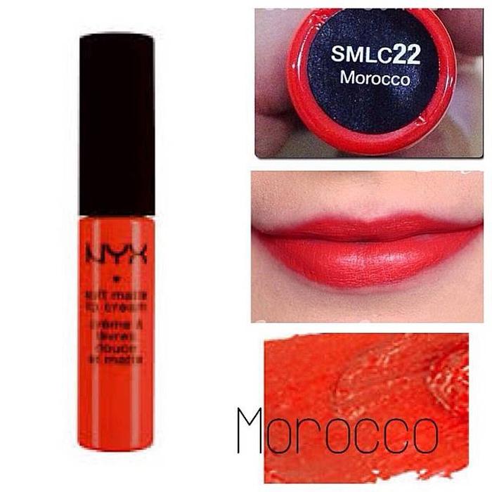 NYX Professional Makeup Soft Matte Lip Cream 22 Morocco - Lipstik Matte Red Orange Long Lasting Lightweight Tahan Lama