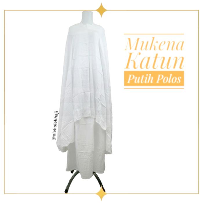 Mukena Mukenah Setelan Katun Polos Putih Traveling Jumbo Dewasa Murah