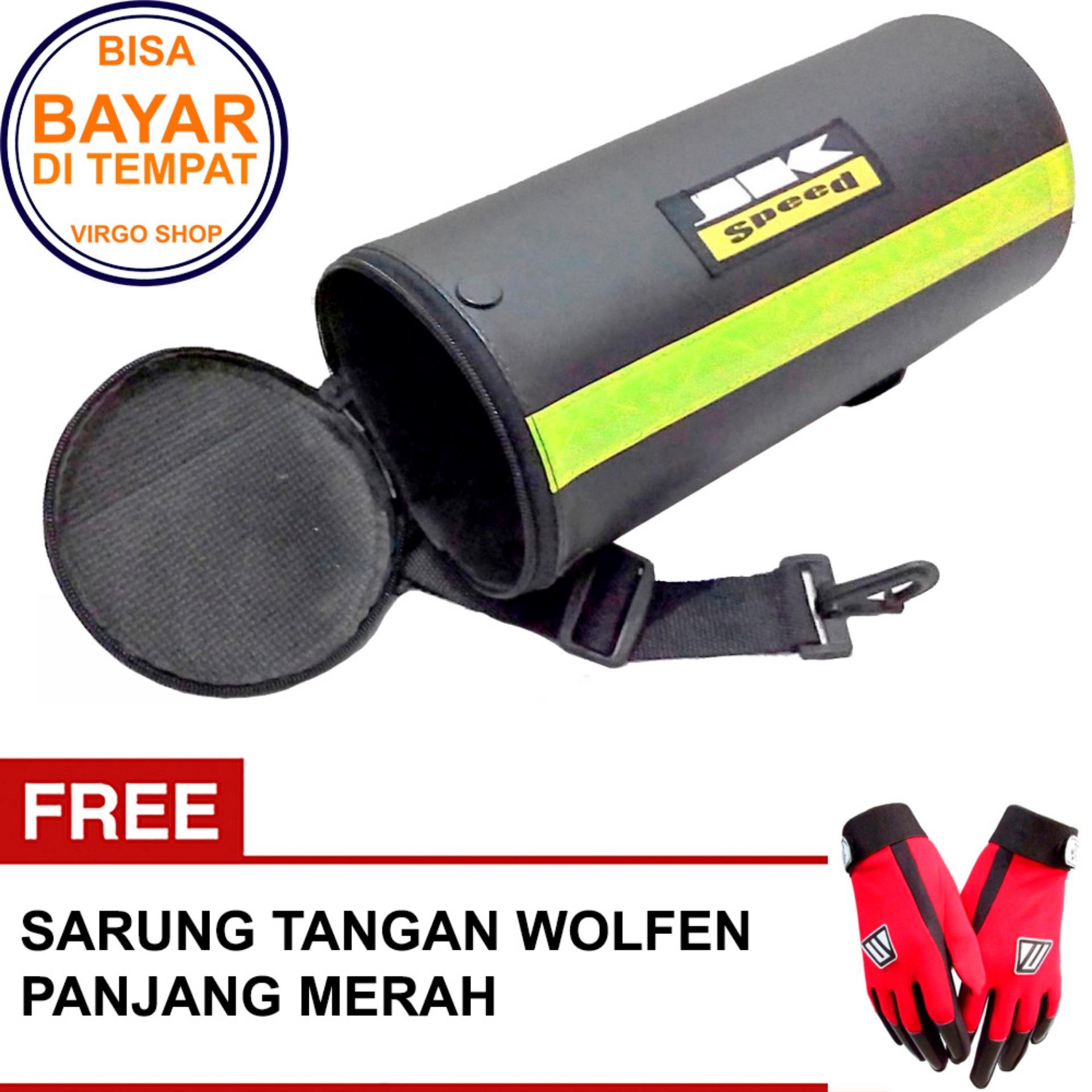 JK Speed - Tabung Bagasi Tas Jas Hujan Motor Touring Tour Biker - Size Medium Bonus Sarung tangan Wolfen FULL Merah