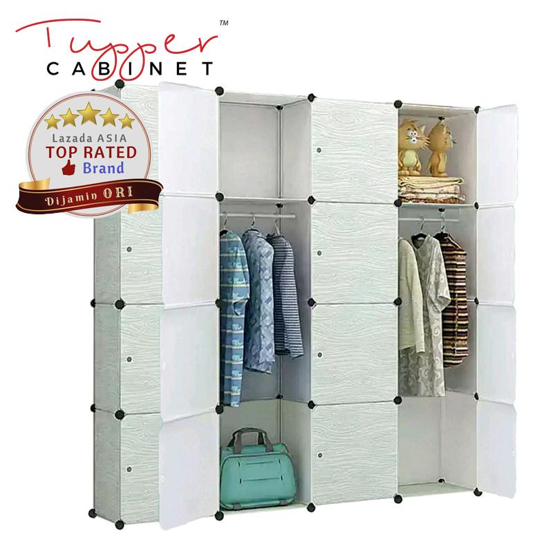 [Original] Tupper Cabinet DIY 16 Pintu Lemari Modern Korean Desain - Light Wood