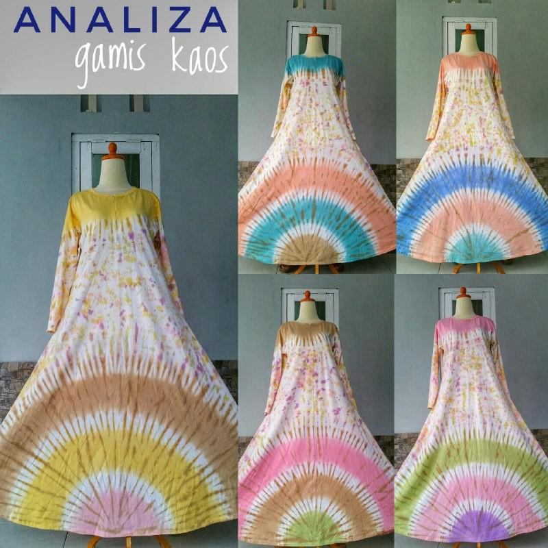 GAMIS KAOS COMBED ANALIZA PELANGI TIEDYE JUMPUTAN BUSUI (SERI MIN 5PC)