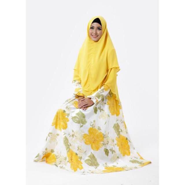 Gamis Wanita ASIFA KUNING MUDA SYARI BUSANA MUSLIM GOLD DENGAN KHIMAR--