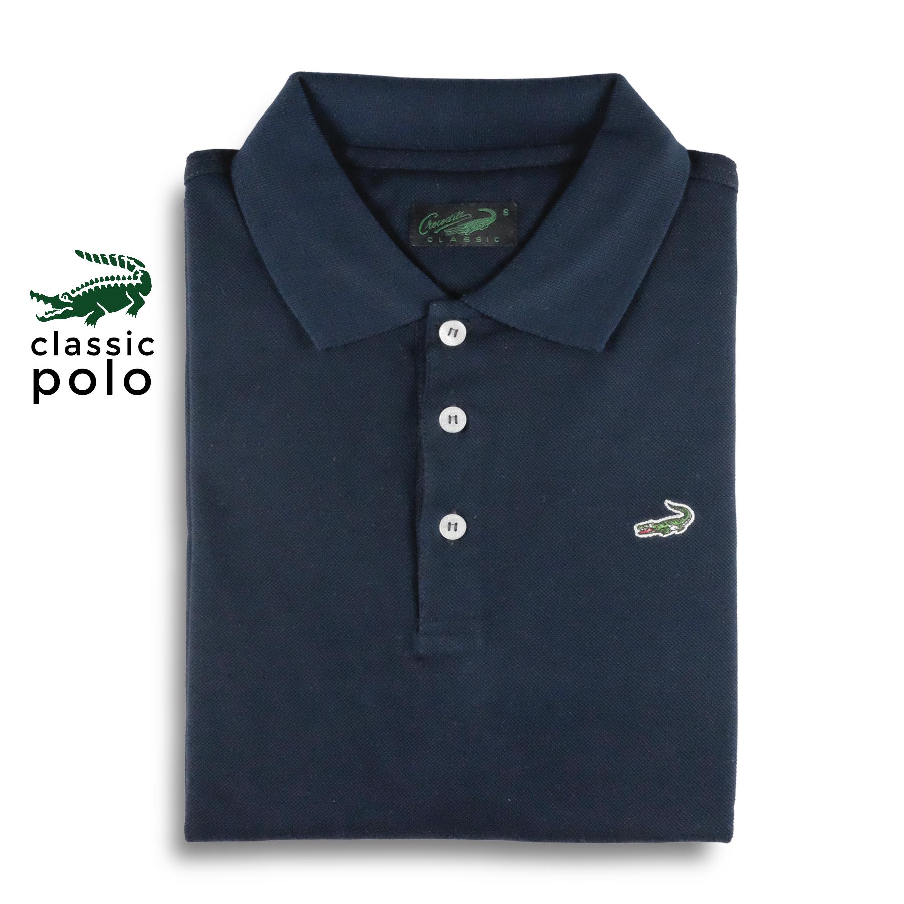 CLAS Dark Navy - Baju Pria Crocodile Men Polo Shirt - Bahan Katun 100% Cotton