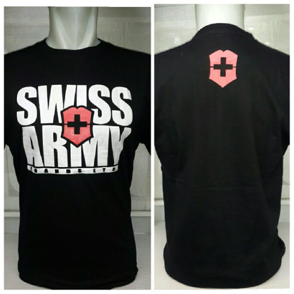 kaos katun combed hitam swiss army baju distro tshirt di lapak Zuperone mart superone
