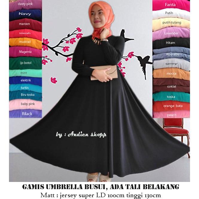 gamis umrella busui ( bahan jersey super) (ORANGE BATA)