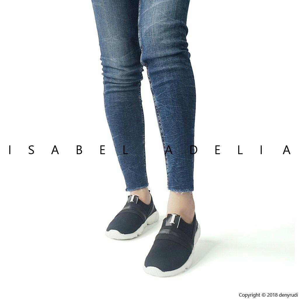 sepatu kets santai sekolah wanita slip on murah kekinian helen shop