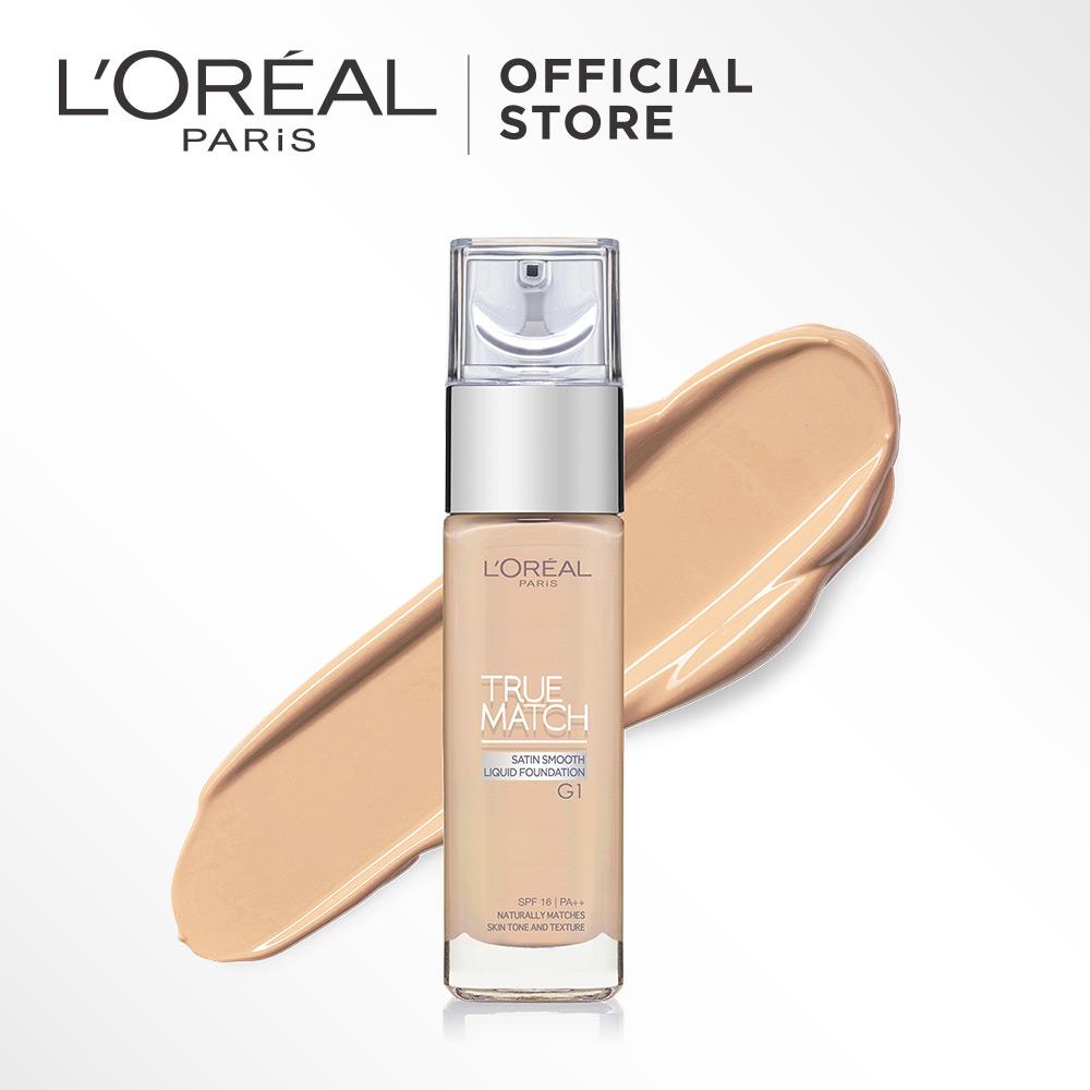 L'Oreal Paris True Match Liquid Foundation - G1 Vanilla Ivory by L'Oreal Paris Makeup Loreal Foundation Cair Natural For All Types of Skin / Semua Jenis Kulit Lightweight Ringan Blendable