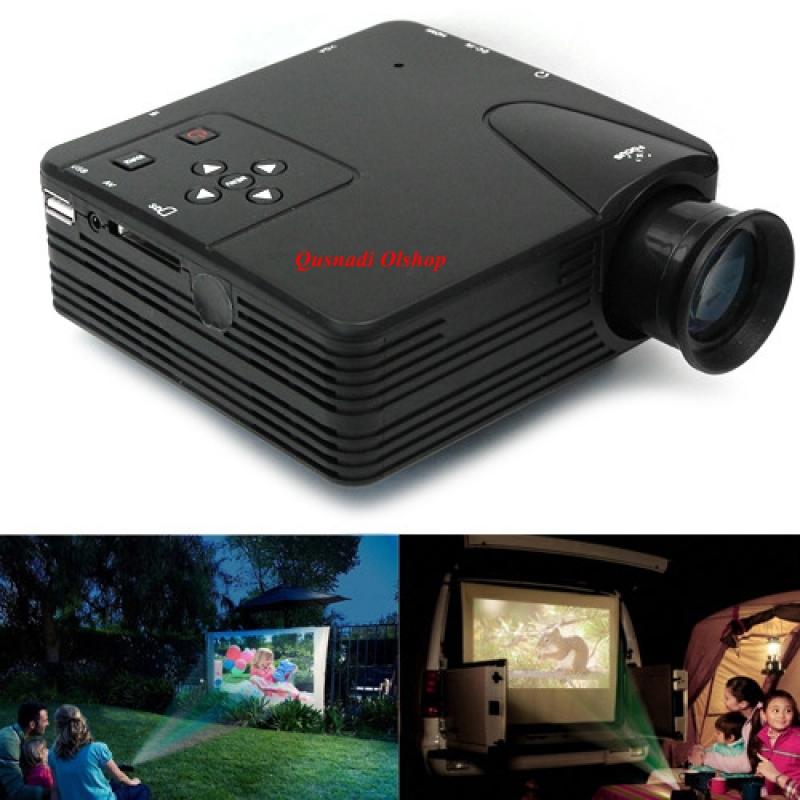 Infokus Mini H80 Proyektor Full HD 1080 P Portable Mini Proyektor Murah dan Canggih LCD Proyektor Home Theater Video Game LED Proyektor dengan AV/USB/SD untuk Nobar Bola Video Bioskop Rumah HP Android