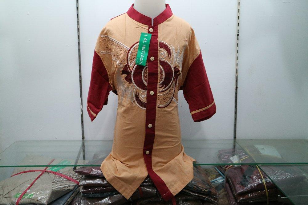 Baju Koko Muslim Anak Bordir Lengan Pendek Kombinasi Gamis Muslim Anak Pakaian Anak Laki - Laki Al Muttaqin Baru Murah KKT 002 di lapak Al Muttaqin Collection produsenbajukoko