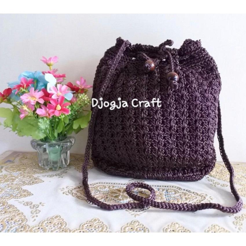 Djogja Craft Tas Rajut Selempang Serut - Coklat