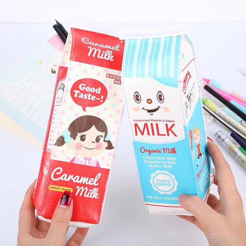 Tempat Pensil Import Lucu / Kotak Pensil Alat Tulis Milky Pouch - Atdiva