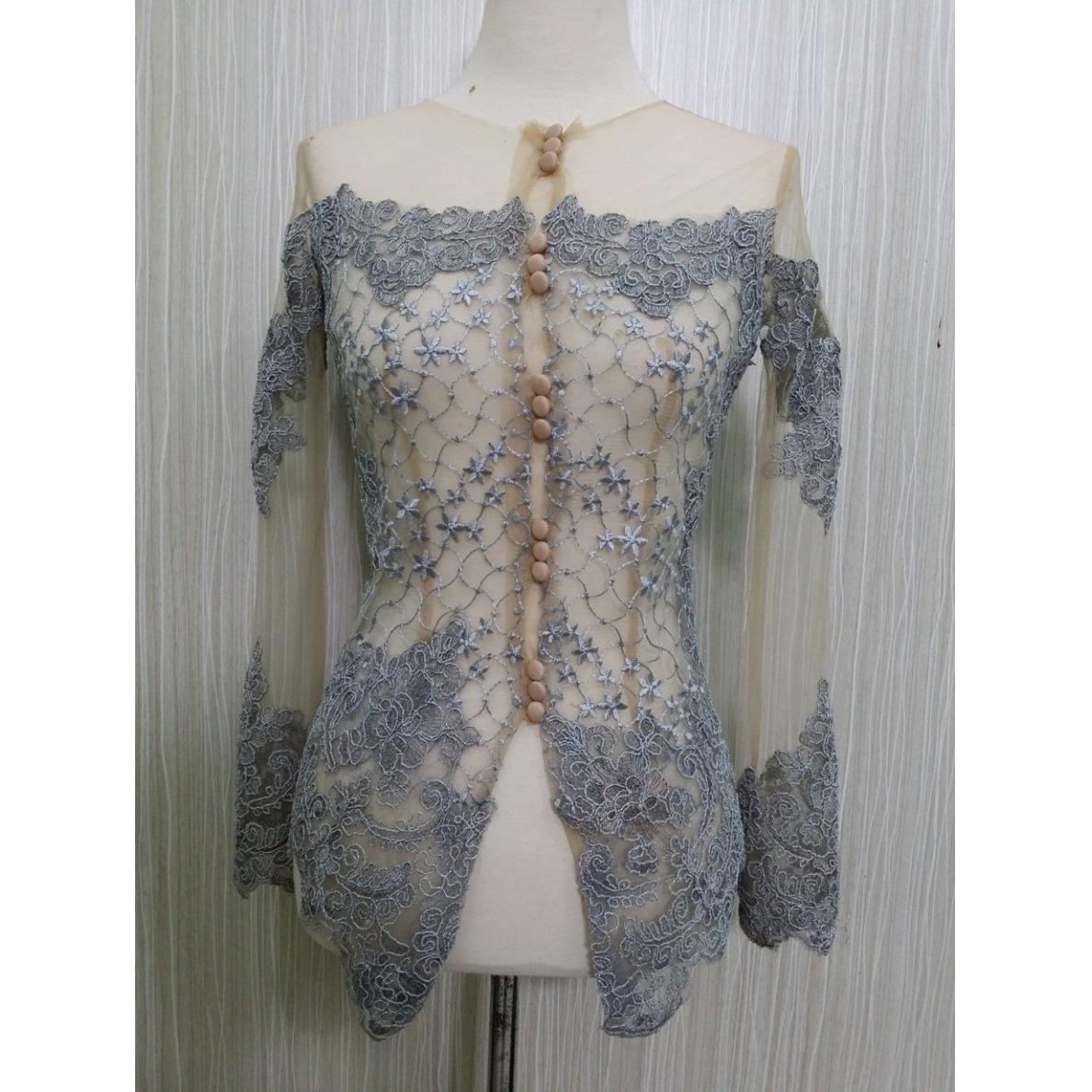 Kebaya Modern Wisuda Tunangan Lamaran Among Tamu Kebaya Ijab Brokat MESH RR1540 ABU Arcobaleno Solo Kebaya dan Batik Premium Sambut HARBOLNAS 2018, PROMO AKHIR TAHUN 2018 dan TAHUN BARU 2019 harga murah Grosir dan Eceran