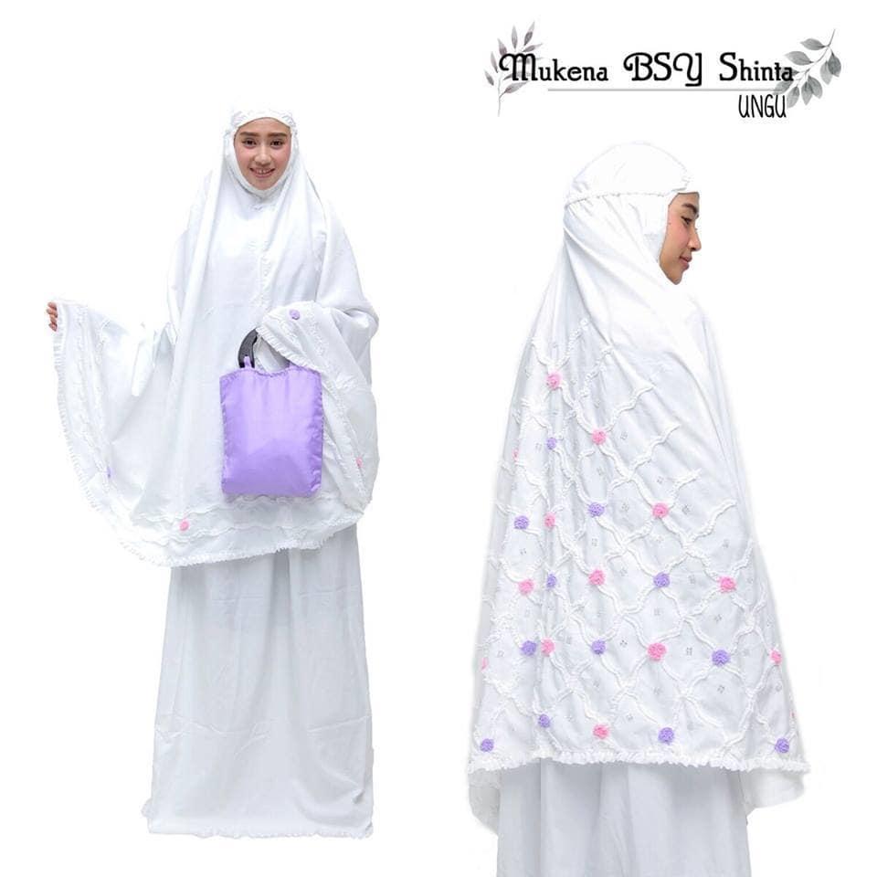 TERLARIS!!! MUKENA BSY SHINTA UNGU mukena mewah / mukena dewasa / mukena tatuis / mukena anak / mukena bali / mukena katun jepang
