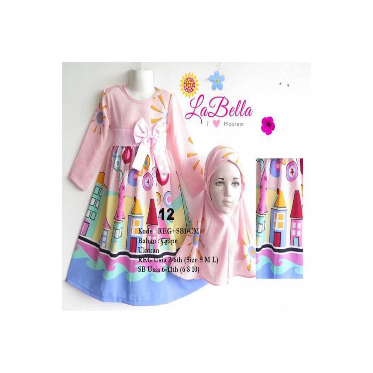 Jual Gamis Anak labella Reg-CM-12 Baru | Baju Gaun / Dress Anak Terb