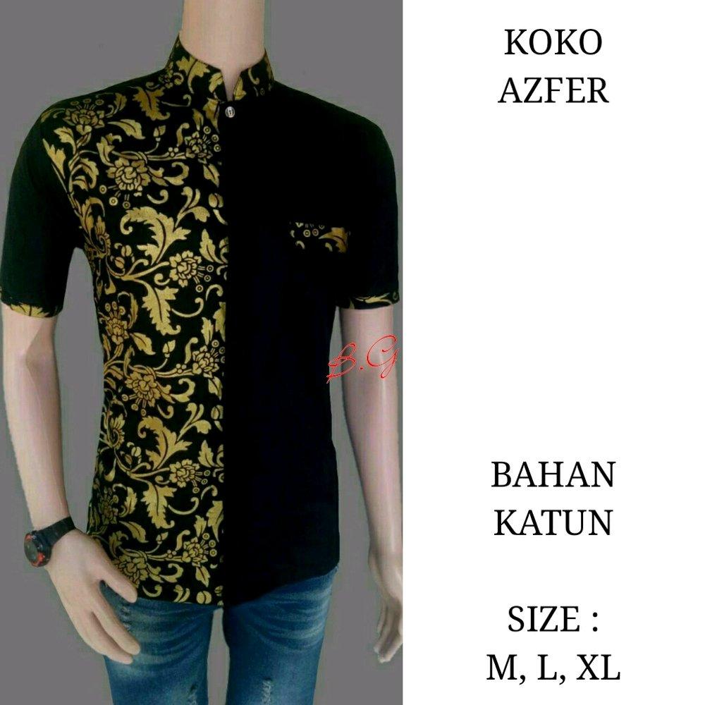 Koko azfer - koko - baju koko - koko batik - koko kombinasi - batik - batik pria - batik kantor - seragam batik di lapak Batik Gaul Pekalongan nur_janah2611