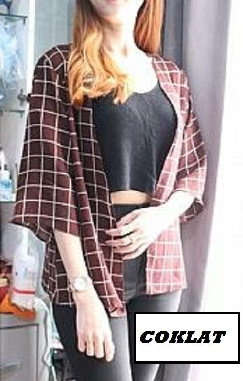 Hoziro - Baju Atasan Cardigan Outwear Rompi Blazer Wanita Elissa Bahan Rayon Motif