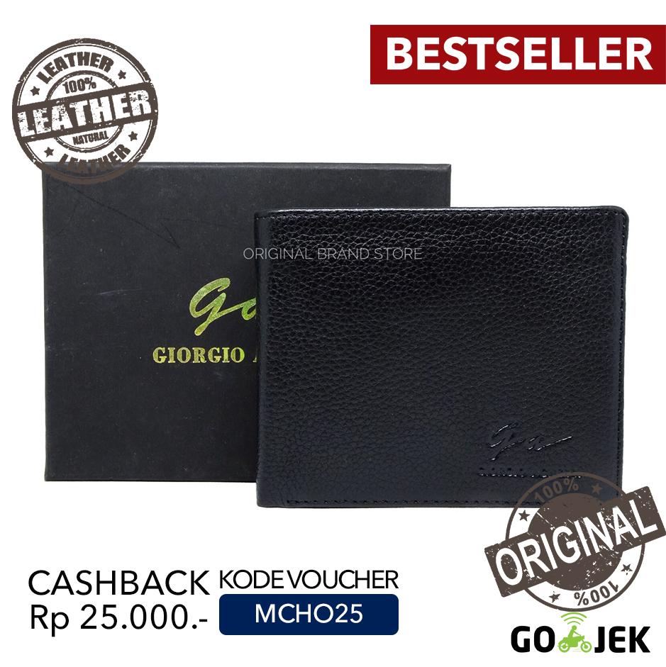 Giorgio Agnelli Original - Dompet Pria Kulit Asli - Dompet Pendek - Dompet Cowo - Dompet Hitam 07R