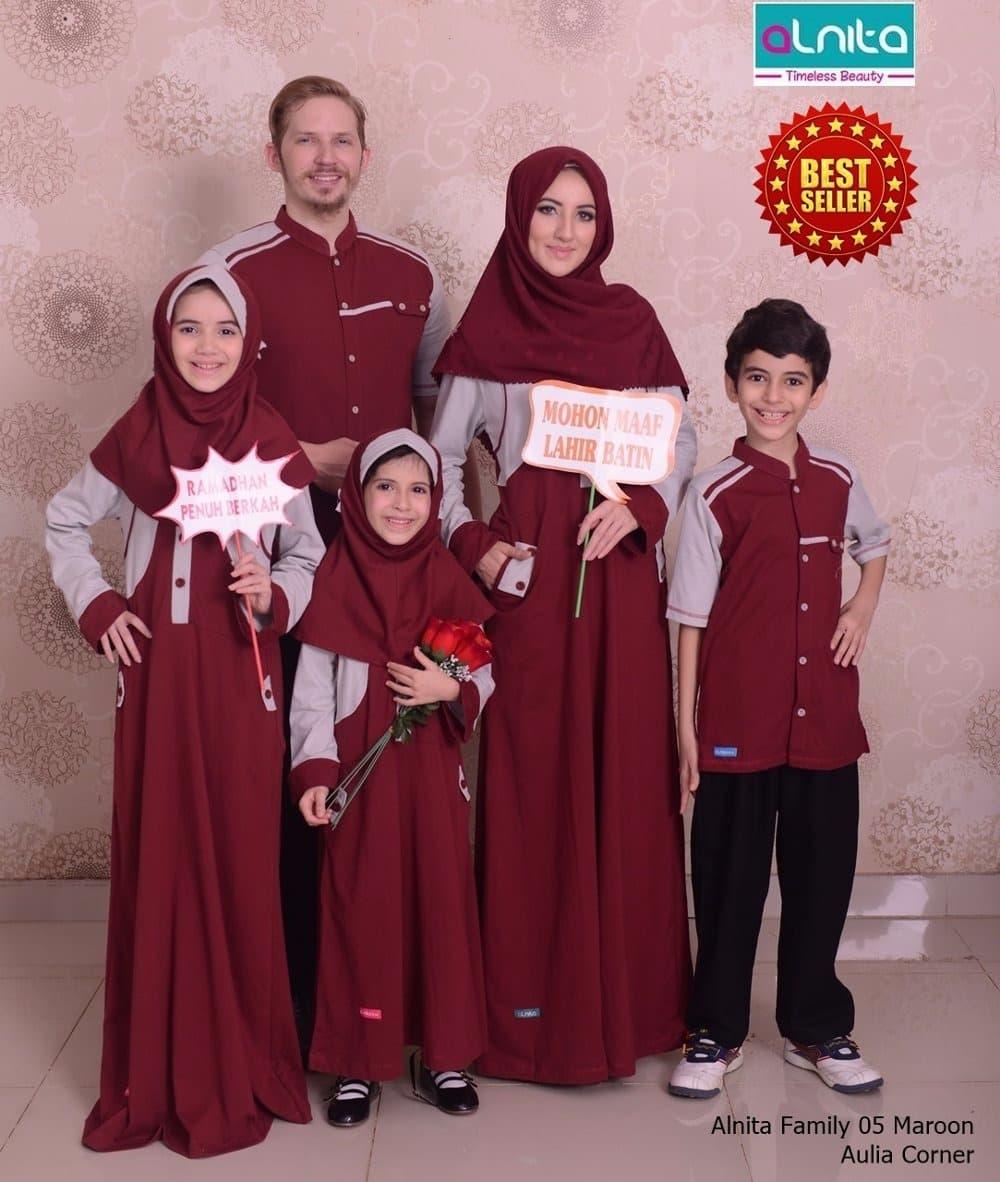 Seragam Keluarga Alnita Couple Family 05 Maroon ORIGINAL