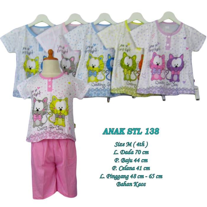 Baju tidur anak 4 tahun setelan celana pendek size M - M-ANAK STL 138, Pink Muda / Baju Tidur / Baju Tidur Wanita / Baju Tidur Jumbo / Setelan Baju Tidur / Baju Tidur Murah / Baju Tidur Kekinian / Baju Tidur Berkualitas