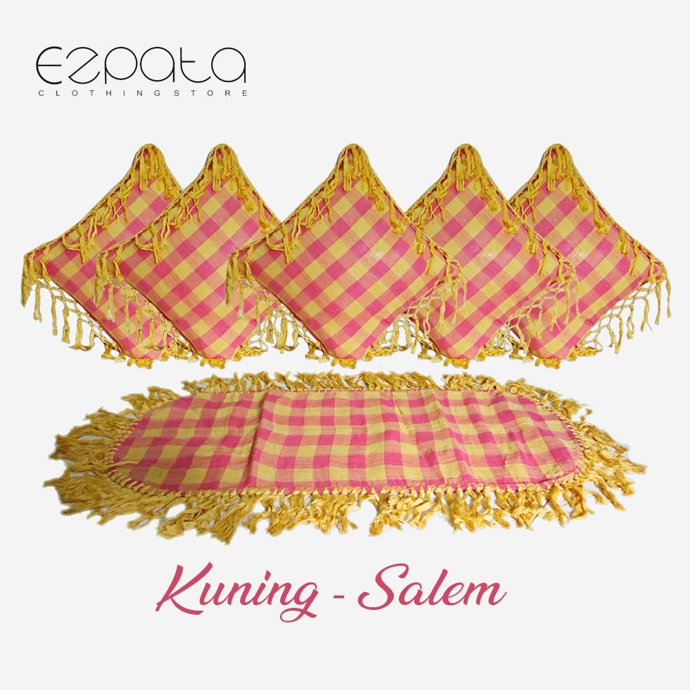 Ezpata Set (SBK) 5 Sarung Bantal Kursi +Taplak Meja Tamu Bahan Tenun Rumbai Motif Kotak-Kotak Ezpata Set (SBK) 5 Sarung Bantal Kursi +Taplak Meja Tamu Bahan Tenun Rumbai Motif Kotak-Kotak