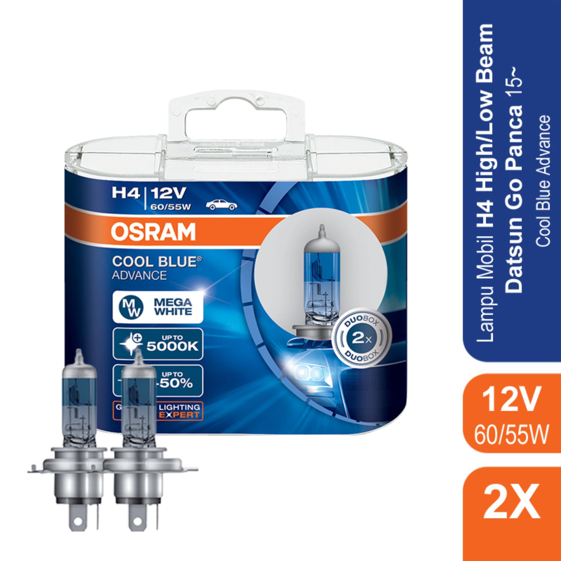 Osram Lampu Mobil Datsun Go Panca 2015-on Low/High Beam H4 Cool Blue Advance - 62193CBA - Biru
