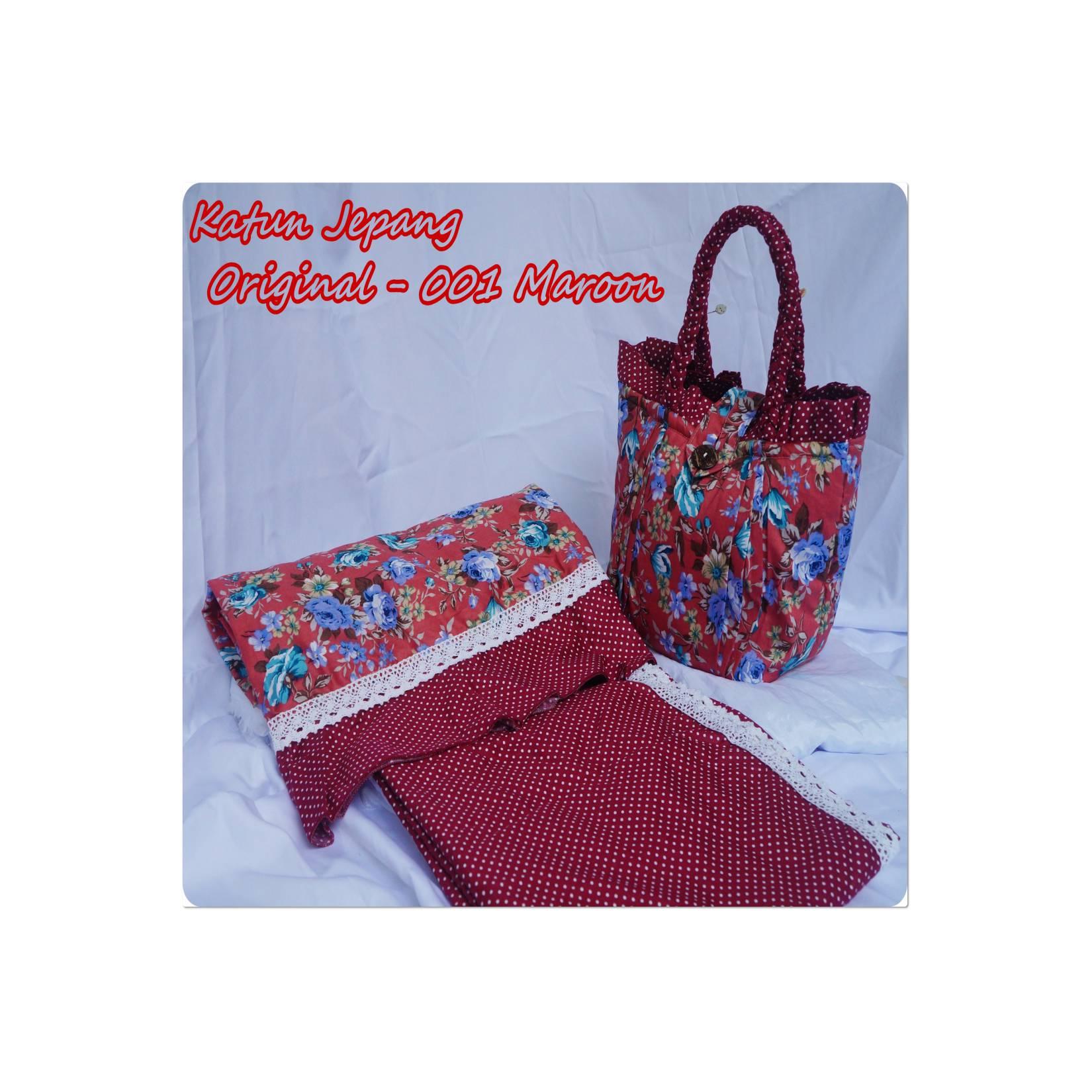 MUKENA KATUN JEPANG 001 Maroon (jumbo)