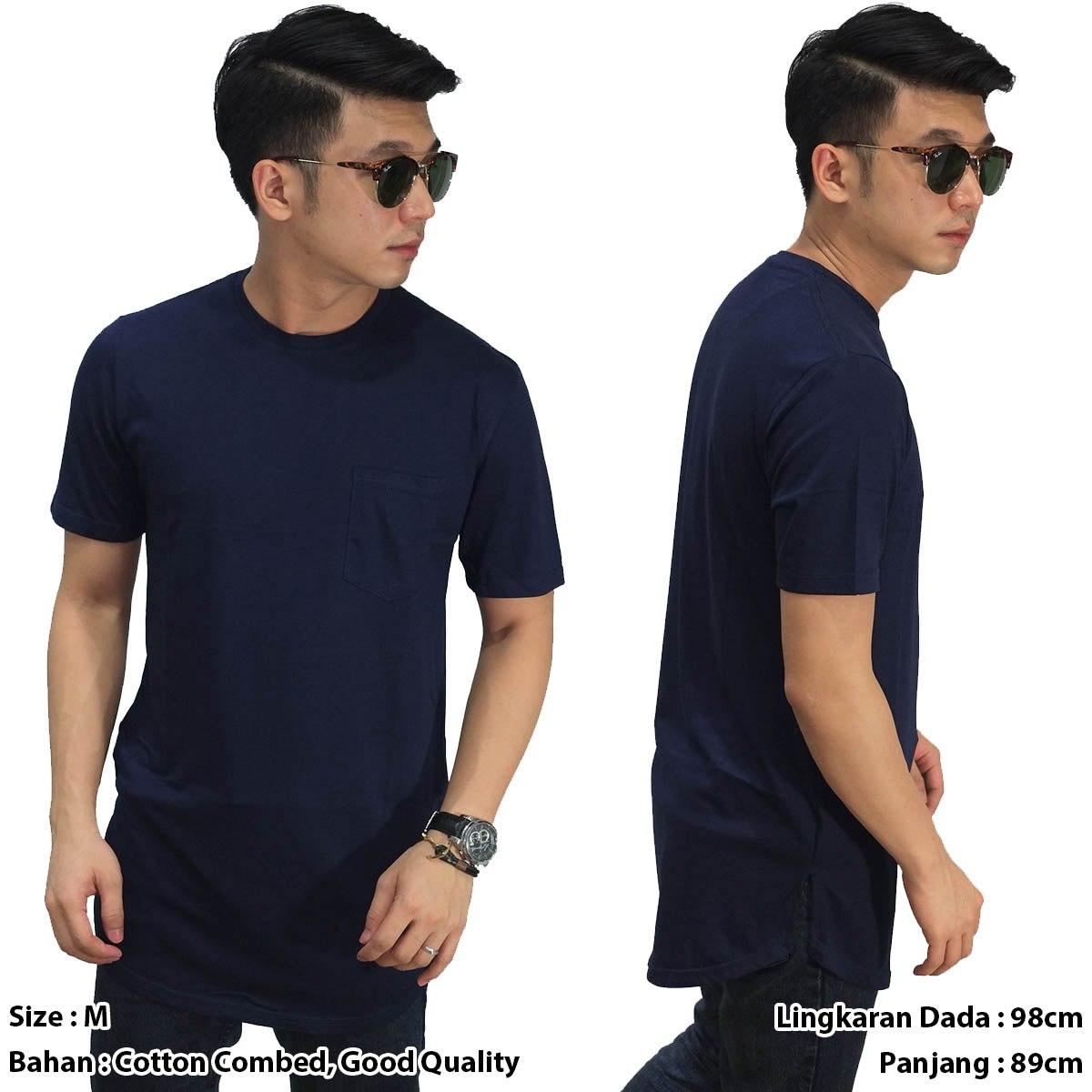 longline pria longline polos cowok kaos cowok model panjang longline cowok biru dongker kaos cowok model panjang boyband biru dongker