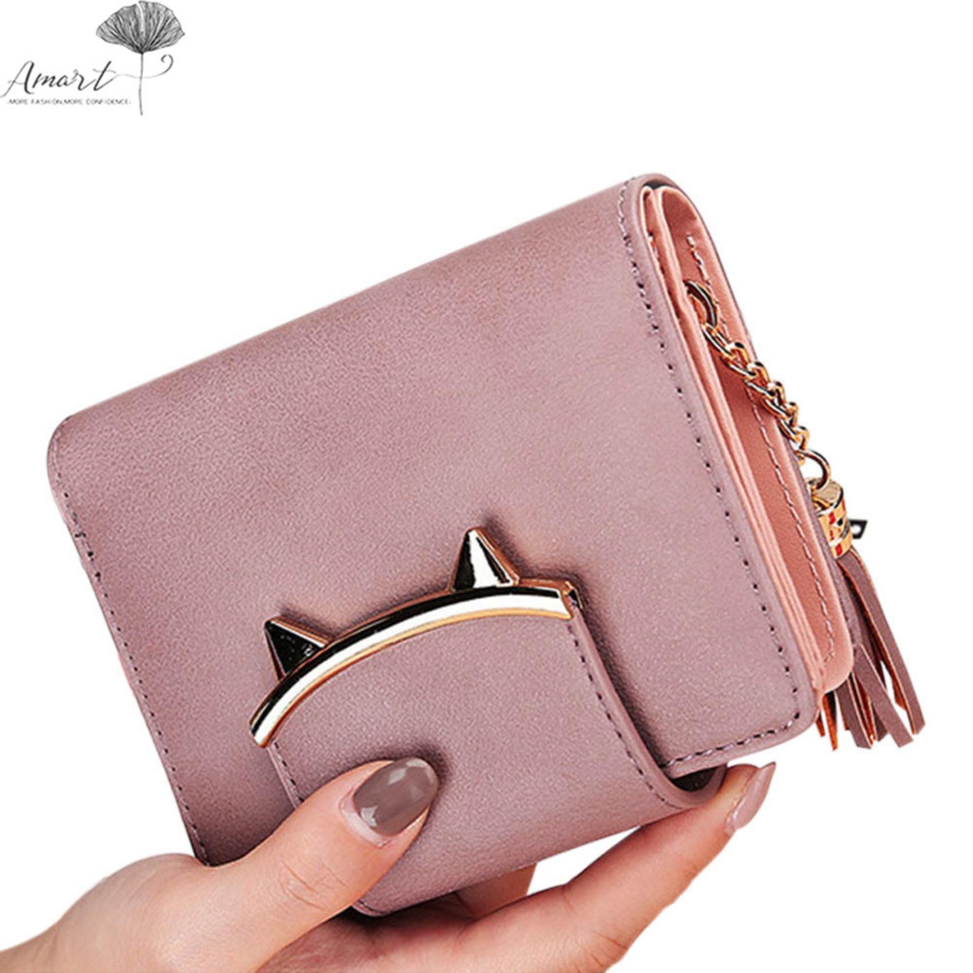 Amart Dompet Genggam Fashion Mini untuk Wanita dengan Hiasan Telinga Kucing