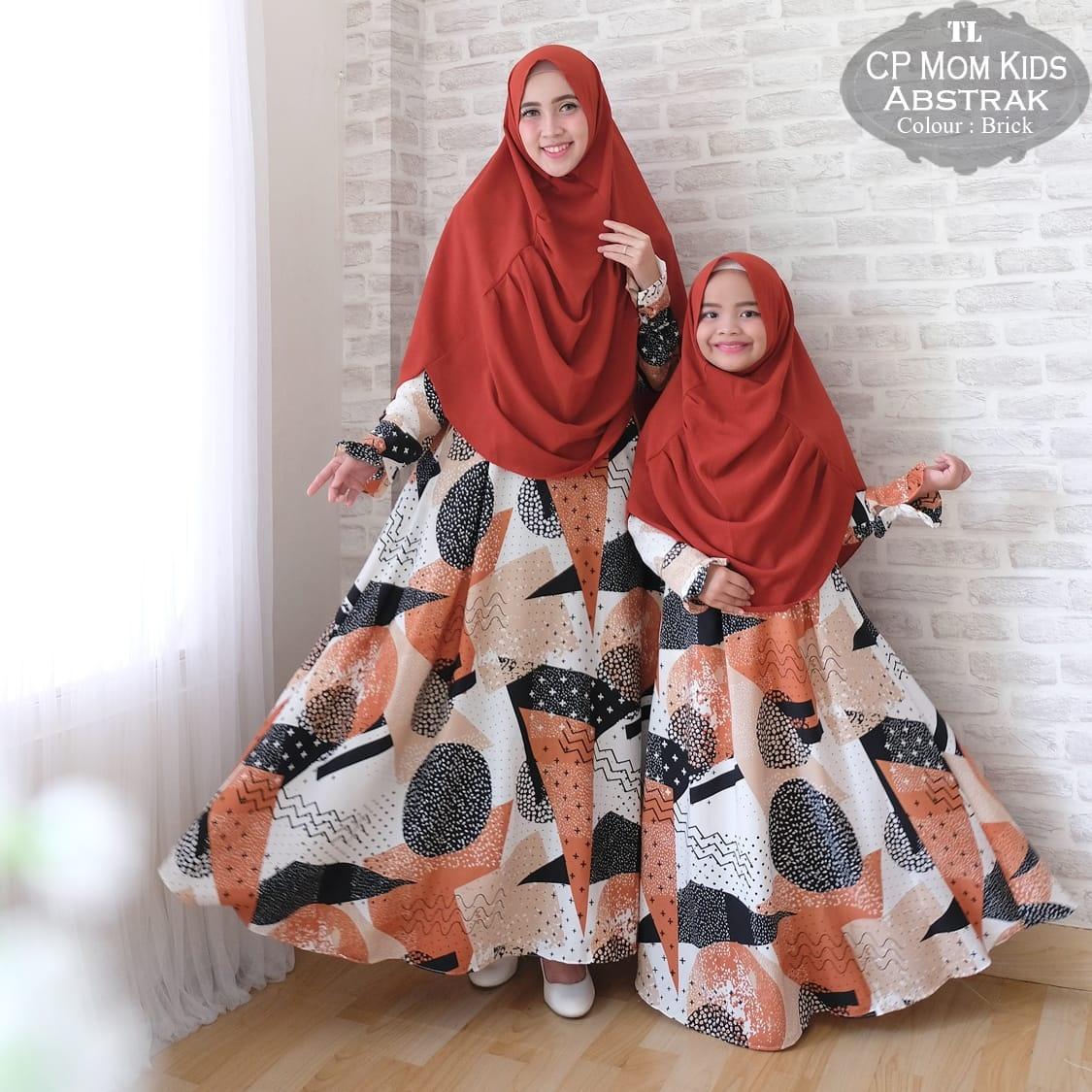 silentriver88 gamis muslim syar'i monalisa abstrak ibu dan anak. couple