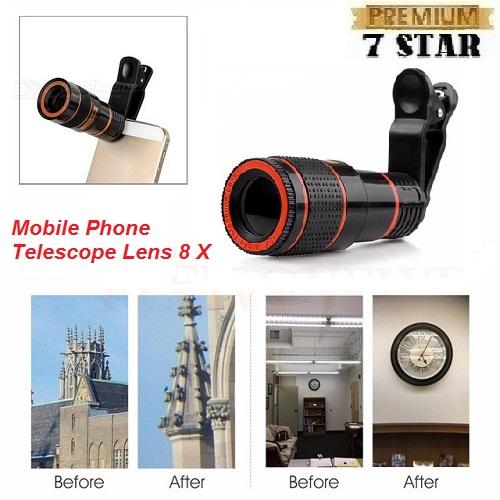 Universal Camera Lensa Telezoom 7STAR 8x Jepit / Telescope For ALL Type Handphone 1Pcs