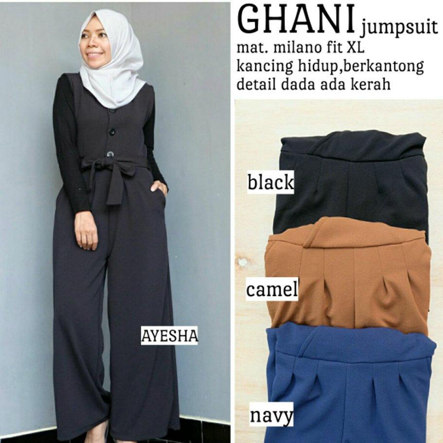 Baby Talk Club - Ghani Jumpsuit Wolfice Polos - Celana Panjang Long Pants Korea Fashion Style Muslim - Only Jumpsuit Tanpa Inner Bawahan Murah - Overall Celana Panjang Wanita Bahan Kain Wolfice Jumpsuit Maxy Dress