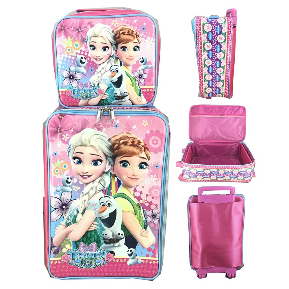 BGC Koper Sekolah Anak SD Frozen Anna Elsa Tas Koper Dengan Lunch Bag Frozen JUMBO 55 x 33 x 22 - Biru Pink