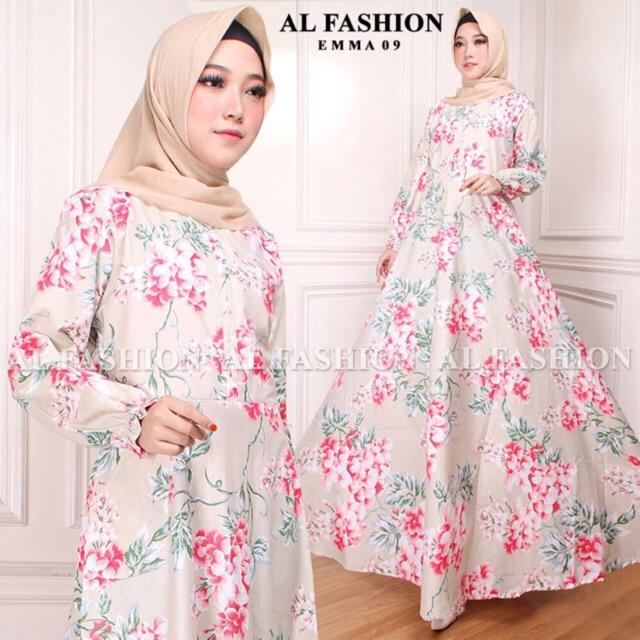 AB ( PROMO HOT SHOPE ) - maxi emma gamis syari busana muslim long dress ( dpt maxi aja ) (EMMA 6 ABU)