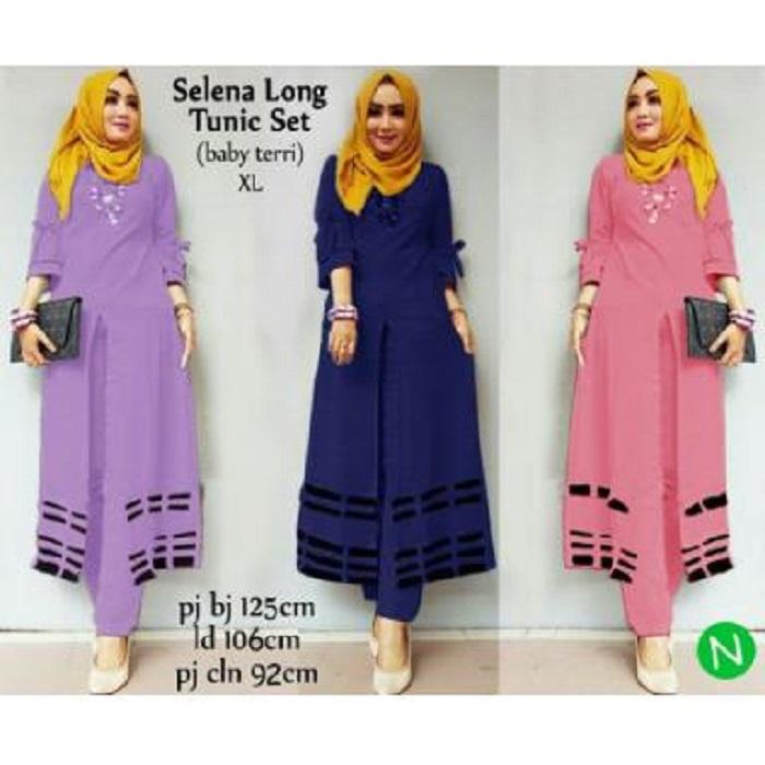 TOKO KIRANA SURABAYA BAJU SETELAN SELENA LONG TUNIC SET