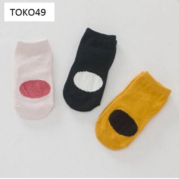 Kaos kaki panjang anak balita laki cewe motif bundar lucu murah ACA016 - S 0-2 Tahun, Pink