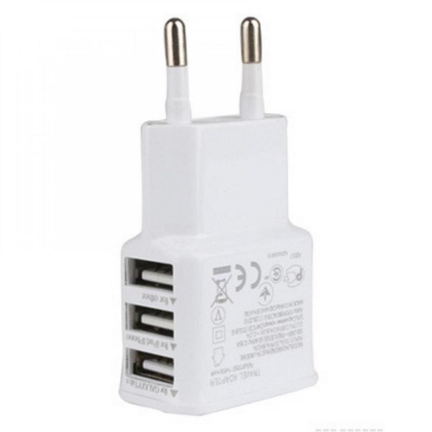 Teiton Mobile Phone USB Wall Charger EU Plug 3 Ports 2.1A Adapter Casan Kepala Charger Head Charging Battery Baterai Batre Hp Handphone Smartphone iPhone Gadget 3 Socket Lubang Energizer Isi Ulang Daya Batere Mudah Awet Tahan Lama Travel